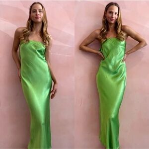 BEC + BRIDGE BEC & BRIDGE Moon Dance Strapless Dress in Sweet Pea Green 2